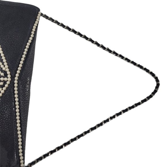 RARE! NEW Chanel Midnight Swim Pearl Origami Clutch - Picture 10 of 12